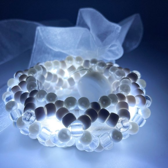 LASR Marry Me Light Up Ribbon Rave Kandi Bracelet - Picture 1 of 6